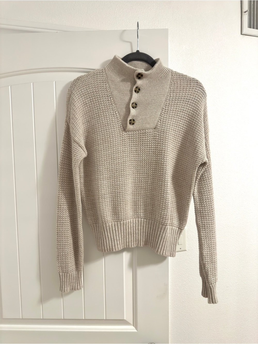 Gap 100% Cotton Button Up Cream Sweater